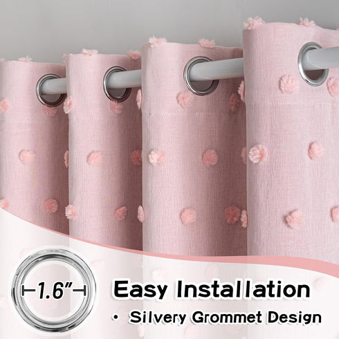 84 Inches 2 2 Grommet, 52 84 Inch MYSKY HOME Pink Curtains for Girls Room Long Panels Girls Curtains wiht Pink Pom Pom
