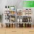Expandable Cabinet Storage Shelf, Stackable Organizer Rack for Kitchen Bathroom Pantry, Heavy Duty White, 2 PACK