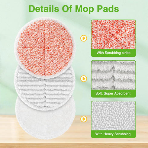 8 Pack 2124, 2039A, 2307, 23157, 23159, 20393, 20399 2 4 2 Mop Pads Replacement Compatible with Bissell Spinwave Hard