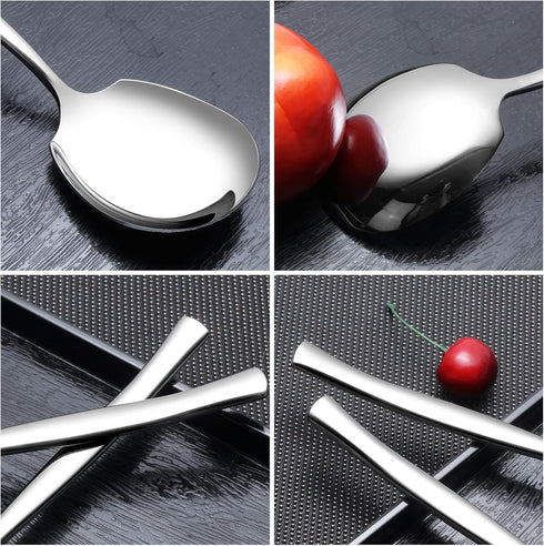 Set of 8 Stainless Steel Buffet Serving Spoons, Large Buffet Spoons for Serving