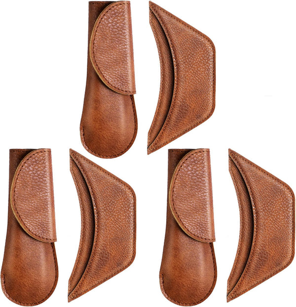 6 Pieces Cast Iron Handle Cover, Handmade Thick Skillet Handle Cover for Kitchen, Rustic PU Leather