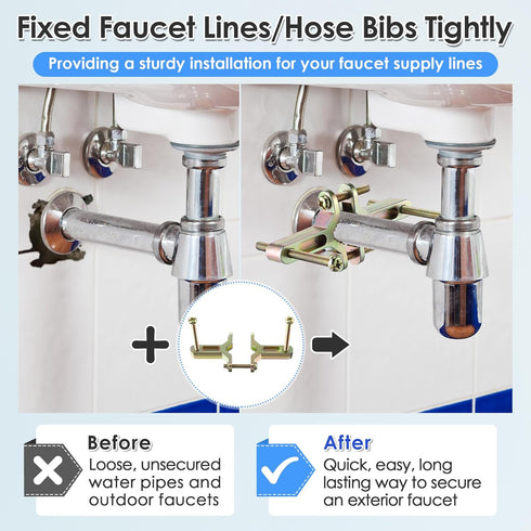 1/2-Inch, 3/4-Inch 1 Inch 5023, (1 Pack) Enhon Hose Bibb Anchor Fits and Supply Lines, Outdoor Faucet Installation