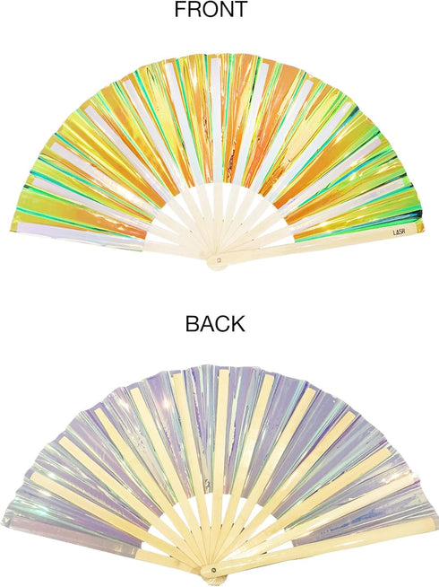 Liquid Shockwave Fluid Iridescent Hand Fan, Rave Gear, Exclusive