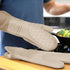 HOMWE Extra Long Professional Silicone Oven Mitt, Heat Resistant Pot Holders, 1 Pair Beige