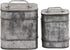 Deco 79 Decorative Canisters Set of 2, 8" & 7"H, Silver Metal Decorative Containers Keepsake Boxes