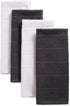 DII Basic Chef Collection - Assorted Terry Kitchen Towel Set, 4 Piece, Dishtowel Set, Mineral Gray