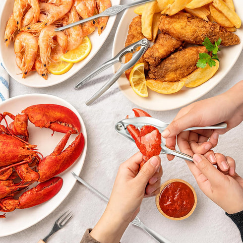 12 Set, Set Pcs Lobster Crackers and Picks Crab Leg Cracker Tools, Stainless Steel Seafood Crackers & Forks Nut Cracker