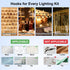 FALDAA 50Pcs Outdoor Light Clips, Clips with Waterproof Adhesive Strips, Heavy Duty Hook with Screws for Hanging