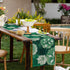 Summer 13x90 Inch Deep Green Dahlia Flower Spring Table Runner Green Gray Burlap Table Runners, Floral Seasonal Coffee