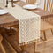 Gemseek 60 Inch Boho Crochet Lace Table Runner, Bohemian Vintage Beige Cotton