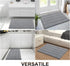 Grandaily Chenille Striped Bathroom Rugs - Extra Thick, Non-Slip Soft Plush Shaggy Bath Carpet, Dark Gray