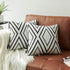 Set of 2 White Pillow Covers, 20 x 20 inches, Boho Aztec Polyester Blend Decorative Throw Pillow Covers