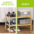 2-Tier Closet BMOSU Bamboo Small Shoe Rack Premium Stackable Shoe Shelf Storage Organizer for Hallway Living Room