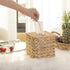 Vintiquewise Water Hyacinth Wicker Tissue Box Cover, Square