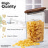 Essos Set (2) 80 oz Square Glass Jars with Wood Lids of fl Airtight and Stackable Storage Containers for Kitchen Pantry
