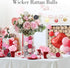 DomeStar 24PCS Pink Rattan Balls - Valentine's Day Decorative Balls for Bowl Centerpiece - 2 Inches Cute Wicker Balls