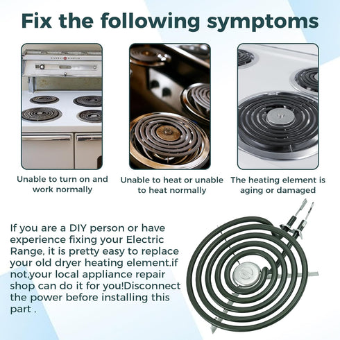Romalon WB30M1 Electric Stove Burner Replacement for 6 Inch Surface Element, Fits GE Hot-point Ken-more Range