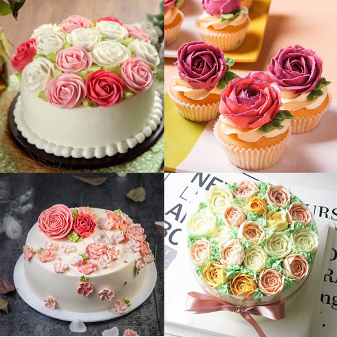 Hendiy 7 Pieces Cake Decorating Tips Set, Cream Icing Piping Fondant Nozzle Pastry Tools for Decorating