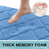 OLANLY Memory Foam Toilet Rugs U-Shaped 24x20 - Ultra Soft and Absorbent Non-Slip Bathroom Mat, Blue