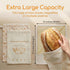 2 Packs XL Beeswax Bread Bags, Wide Zipper Access, Natural Linen Cotton Sourdough Bags, Reusable Bread Bags