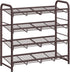 SONGMICS Stackable Shoe Rack, 4 Tier Metal Shoes Rack Storage Shelf, Holds
