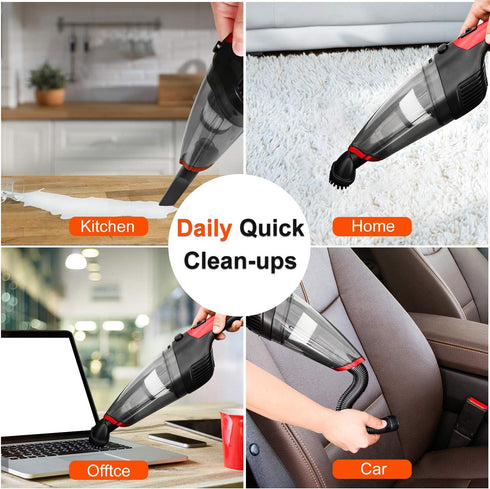 Fityou Handheld Vacuum Cleaner Cordless - Rechargeable (USB Charge), Powerful Suction Cleaner, Portable Hand Vacuum for