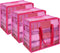 Vieshful 3 Pack Pink 40L Clear Clothes Storage Bag with Zipper for Comforter, Blanket, Bedding, Duvet, Transparent Totes