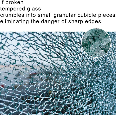 18" 1/4'' (18.11 inch) Tempered Glass Table Top Round Transparent Table Surface Thick Pencil Polished Edge Multipurpose