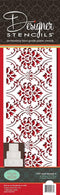 Designer Stencils Royal Damask Cake Foodgrade Stencil, 3.5 x 12.25