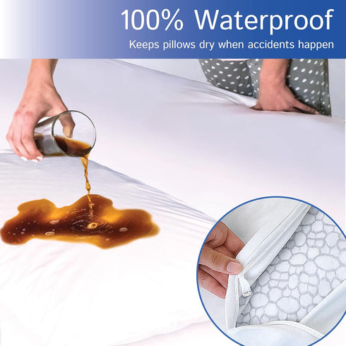 Body Size Pillow Protector, 21" W x 55" L, Waterproof Zippered Pillow Cover, Hypoallergenic Dust Proof Case