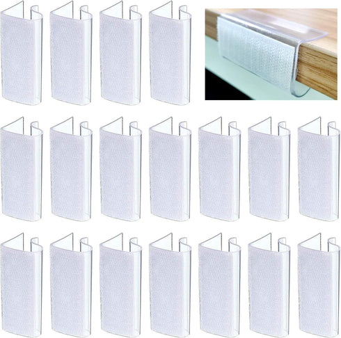 Swpeet 30Pcs Table Skirting Clips Kit for Table 3/4" - 1" with Hook and Loop, Perfect for Wedding Party Events