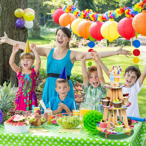 3 Tier Art Paint Party Cupcake Stand, Multicolor Party Holder for Paintbrush Birthday Party Supplies