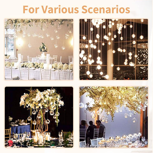 24 3.15"/ 8cm (20 4 Pcs Hanging Glass Tealight Holder Globe, Plant Terrariums Glass Orbs, Air Plants Tea Light Candle