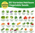 30 12,000+ Heirloom Vegetable Seeds for Planting, Garden Seeds - Non-GMO Vegetable, Herb, Fruit Seeds - Survival Seed