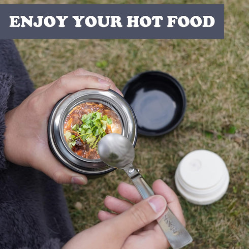 17oz Thermo for Hot Food & Drinks, Thermo Lunch Box, Vacuum Insulated Food Container with Spoon&Drawstring Bag, Soup