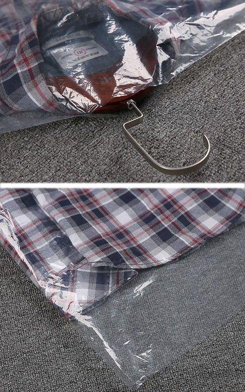 10Pcs Plastic Garment Bags for Hanging Clothes, 35 Inch Clear Dustproof Suit Storage Cover (60 x 90cm)
