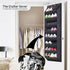 SLEEPING LAMB Over The Door Shoe Organizer with Large Deep Pockets, Narrow Rack for Hanging Boots Storage, Black