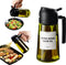 16oz Olive Oil Dispenser for Kitchen - 2 in 1 Olive Oil Dispenser and Oil Sprayer, Black (Light Blockage)