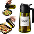 16oz Olive Oil Dispenser for Kitchen - 2 in 1 Olive Oil Dispenser and Oil Sprayer, Black (Light Blockage)