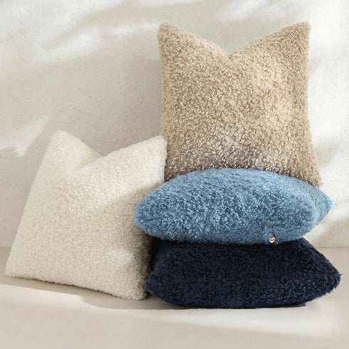 Pack 2 20x20 Inch, decorUhome of Throw Pillow Covers Faux Fur Decorative Sherpa Pillow Covers Fuzzy Accent Soft
