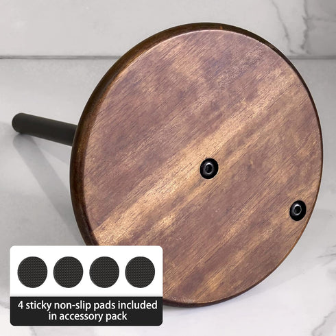 Paper Towel Holder with Real Wood Round Base, Farmhouse Stand for Kitchen Roll Organize, Wooden Holder for Home Decor