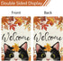 Welcome Fall Garden Flag 12 x 18 Inch Double Sided Burlap, Cute Cat Yard Flags for Thanksgiving Outdoor Decoration