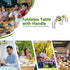 6Ft 6 Folding Tables Outdoor Dining Table, Portable Picnic Table Fold Up Lightweight Party Tables, Foot Bench Camping