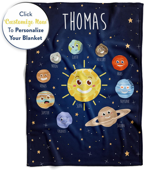 Cozy V1, 30x40) Custom Space Blanket for Kids | Warm Fleece Throw Blanket | Space Room Decor | Plush Blanket | Soft