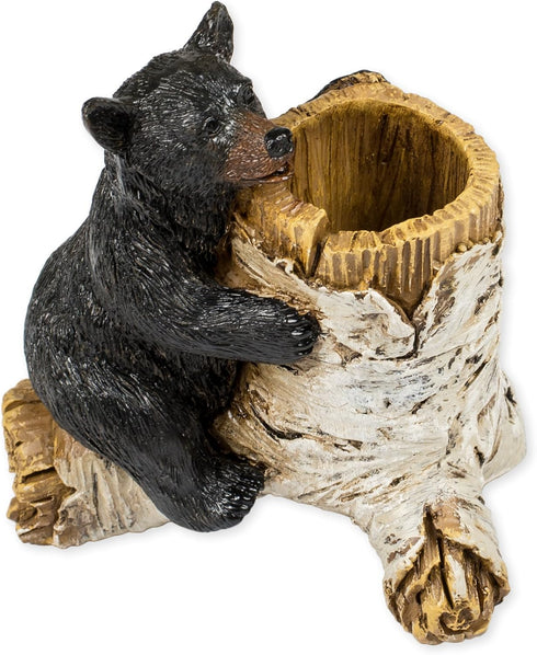 Bear Toothpick Holder - 4 x 3 x 4 Inch Resin Crafted Tabletop Figurine