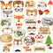 35 PCS Woodland Animal Photo Booth Props - Wild One Camping Theme Party Favors for Baby Shower Birthday Supplies