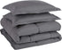 3-Piece Set 88 88 Inches Chezmoi Collection All Season Queen Comforter Gray, Soft Quilted Down Alernative Duvet Insert