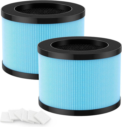 MK01 Air Filter Replacement for AROEVE MK01 MK06, ToLife TZ-K1, Kloudi DH-JH01, 4-in-1 H13 HEPA Filter, 2 Pack