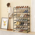 2-Tier Simple Trending Stackable Shoe Rack, Metal Shoe Shelf Storage Organizer, Black