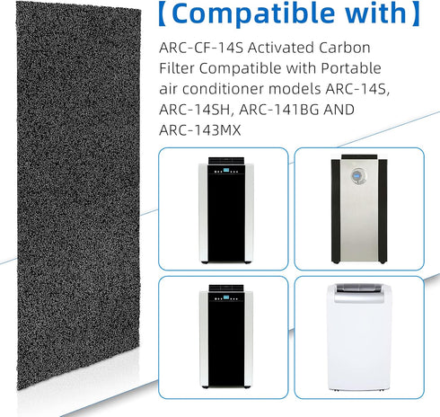 Pokin 2 Pack ARC-CF-14S ARC-14S Activated Carbon Filter Replacement for Whynter Portable Air Conditioner ARC-14S, ARC-14SH, ARC-141BG AND ARC-143MX